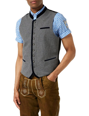 Stockerpoint Men's Alonso Trachtenwesten, Grey Midnight Blue, 38