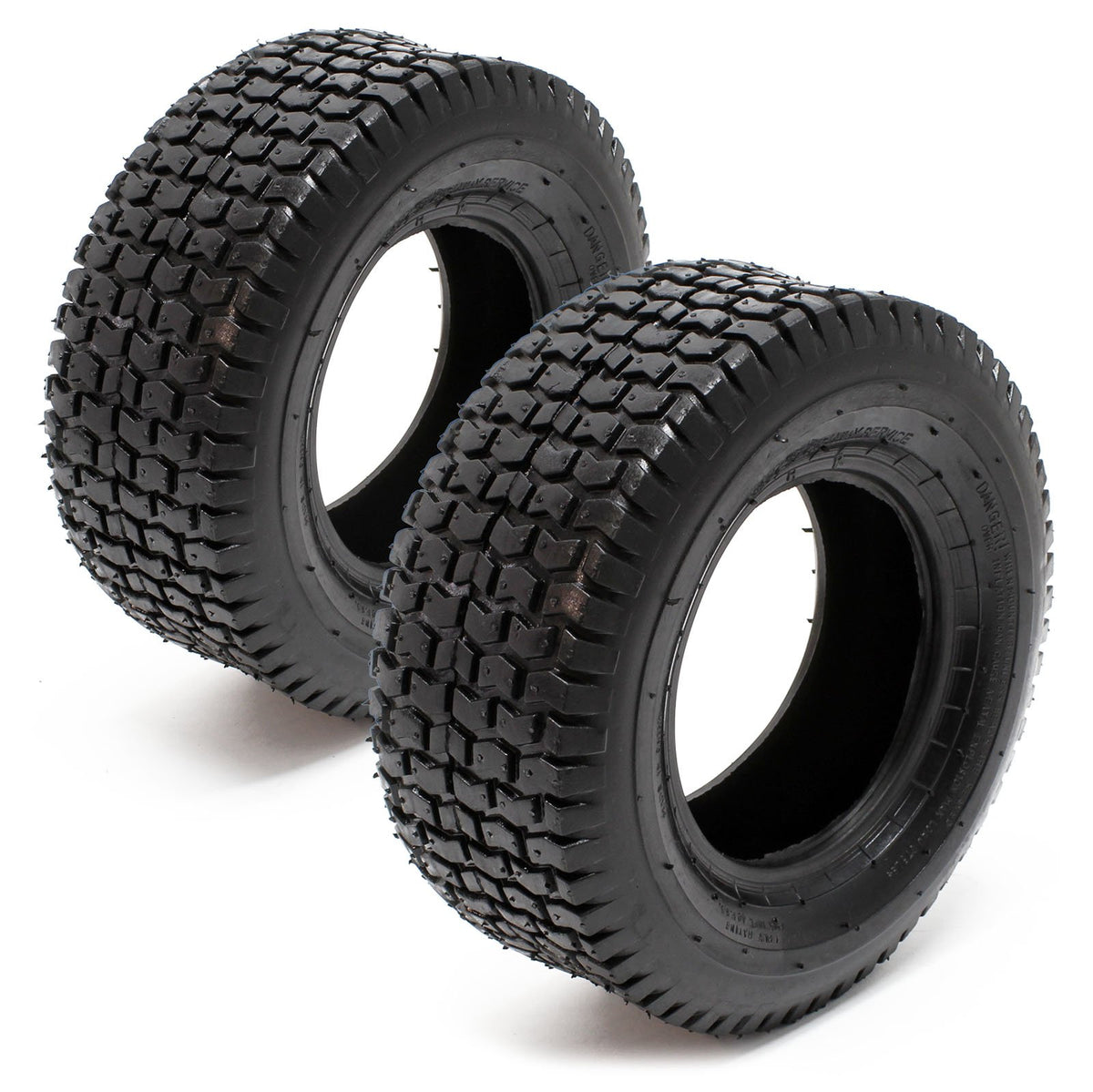 WilTec Lawn Mower Tyre Set 2x Tyres with Studded Tread Pattern 13x5.00-6