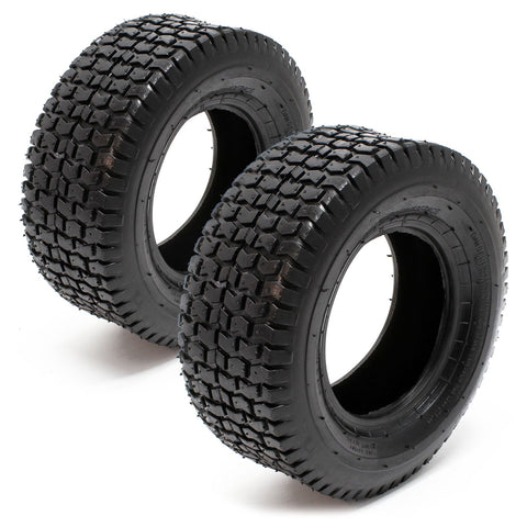WilTec Lawn Mower Tyre Set 2x Tyres with Studded Tread Pattern 13x5.00-6