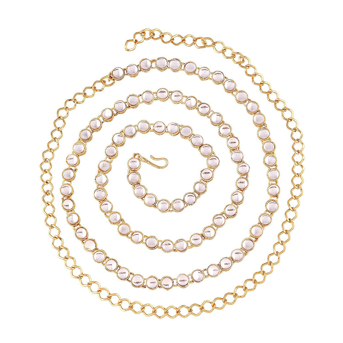 Aheli Ethnic Kundan Waist Chain Kamar Patta Faux Stone studded Belly Chain Indian Traditional Saree Belt Wedding Party Wear Fashion Jewelry for Women