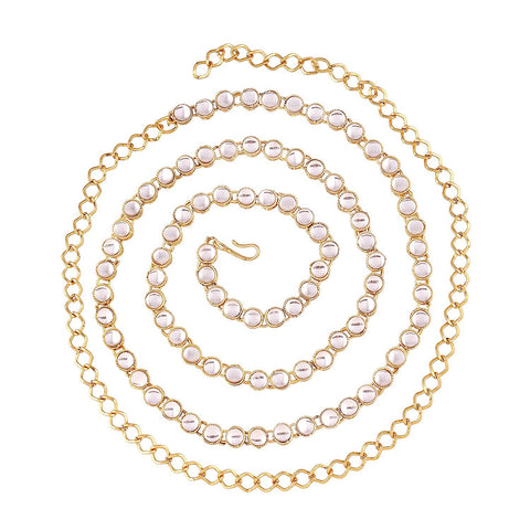 Aheli Ethnic Kundan Waist Chain Kamar Patta Faux Stone studded Belly Chain Indian Traditional Saree Belt Wedding Party Wear Fashion Jewelry for Women