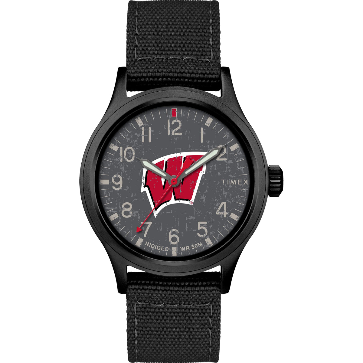 Timex Tribute Men's Collegiate Scout 40mm Watch - Wisconsin Badgers with Black Fabric Strap