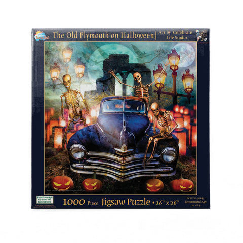 SUNSOUT INC - The Old Plymouth on Halloween - 1000 pc Jigsaw Puzzle by Artist: Celebrate Life Gallery - Finished Size 26" x 26" Halloween - MPN# 30143