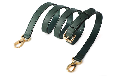 GOXTECHGenuine Leather Purse Strap Replacement Crossbody Handbag Long Adjustable (Blackish Green-bag strap)