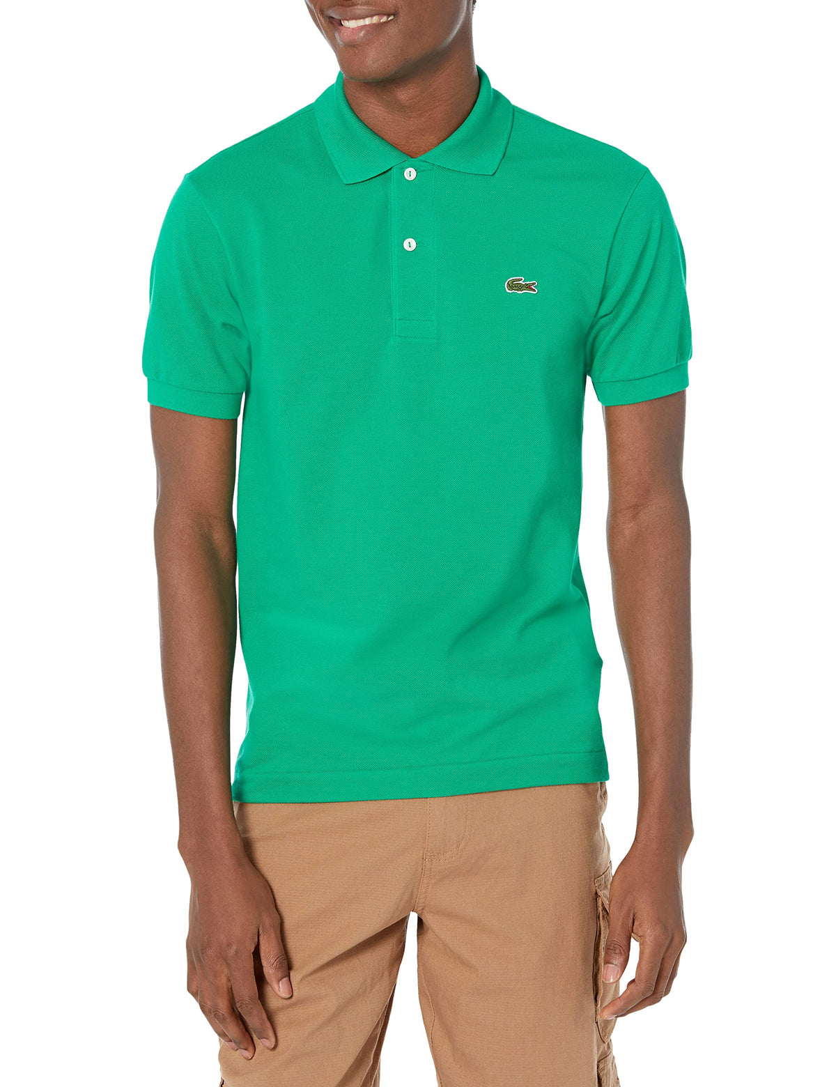 Lacoste Mens Legacy Short Sleeve L.12.12 Pique Polo Shirt, Grassy Bank Green, Small