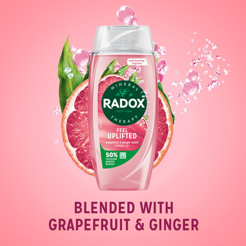 Radox Mineral Therapy Feel Uplifted Shower Gel with Grapefruit & Ginger Scent - 225 ml (Pack of 6)