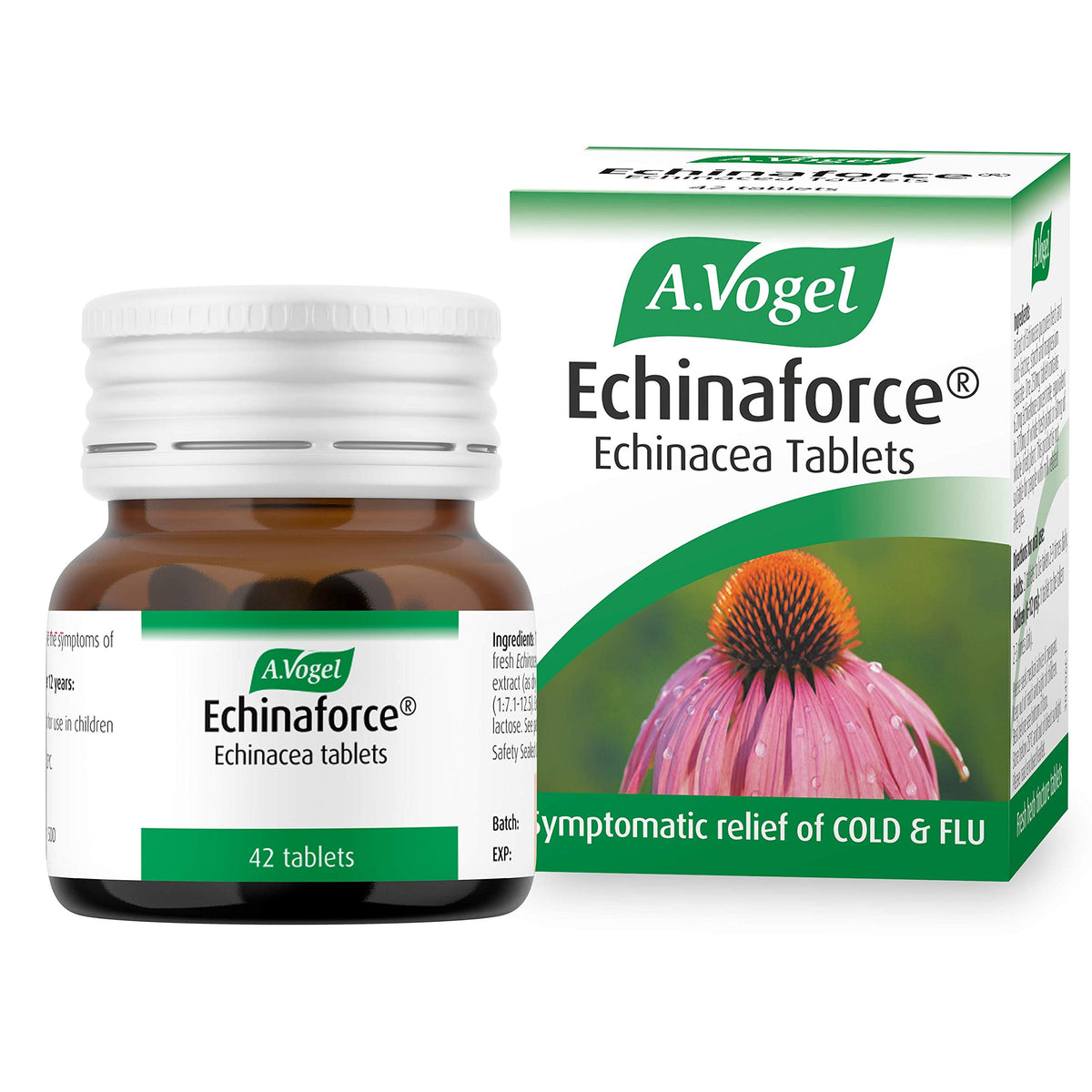 A.Vogel Echinaforce Echinacea Tablets | Relieves Cold & Flu Symptoms by Strengthening the immune System | 42 Tablets