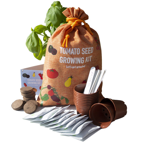 Scott&Co. Tomato Seed Kit, 10 Different Tomato Seeds Varieties to Grow Your Own, Cherry, Moneymaker, Tigerella. Seeds, Pots, Labels and Compost, Gardening Gifts for Women and Men.