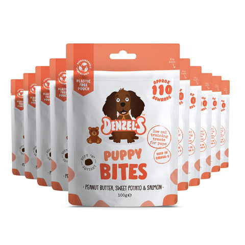 Denzel's All Natural Puppy Treats - Training Bites - Salmon & Peanut Butter (10 x 100g)