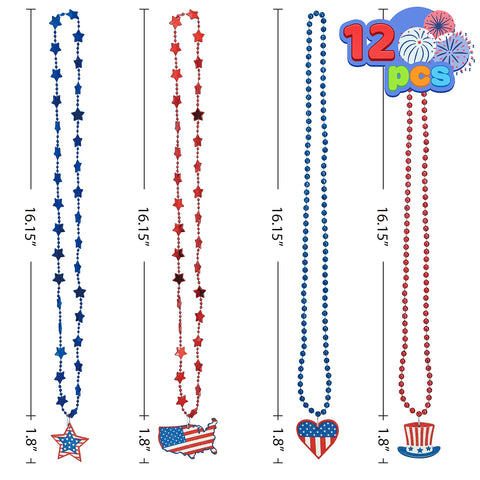 JOYIN 84 Pcs Patriotic Accessories of 12 Pinwheels, 12 Necklaces, 12 Shutter Shades Glasses and 48 Temporary Tattoos for 4th of July Celebration, Independence Day, Memorial Day Party Favor Decoration