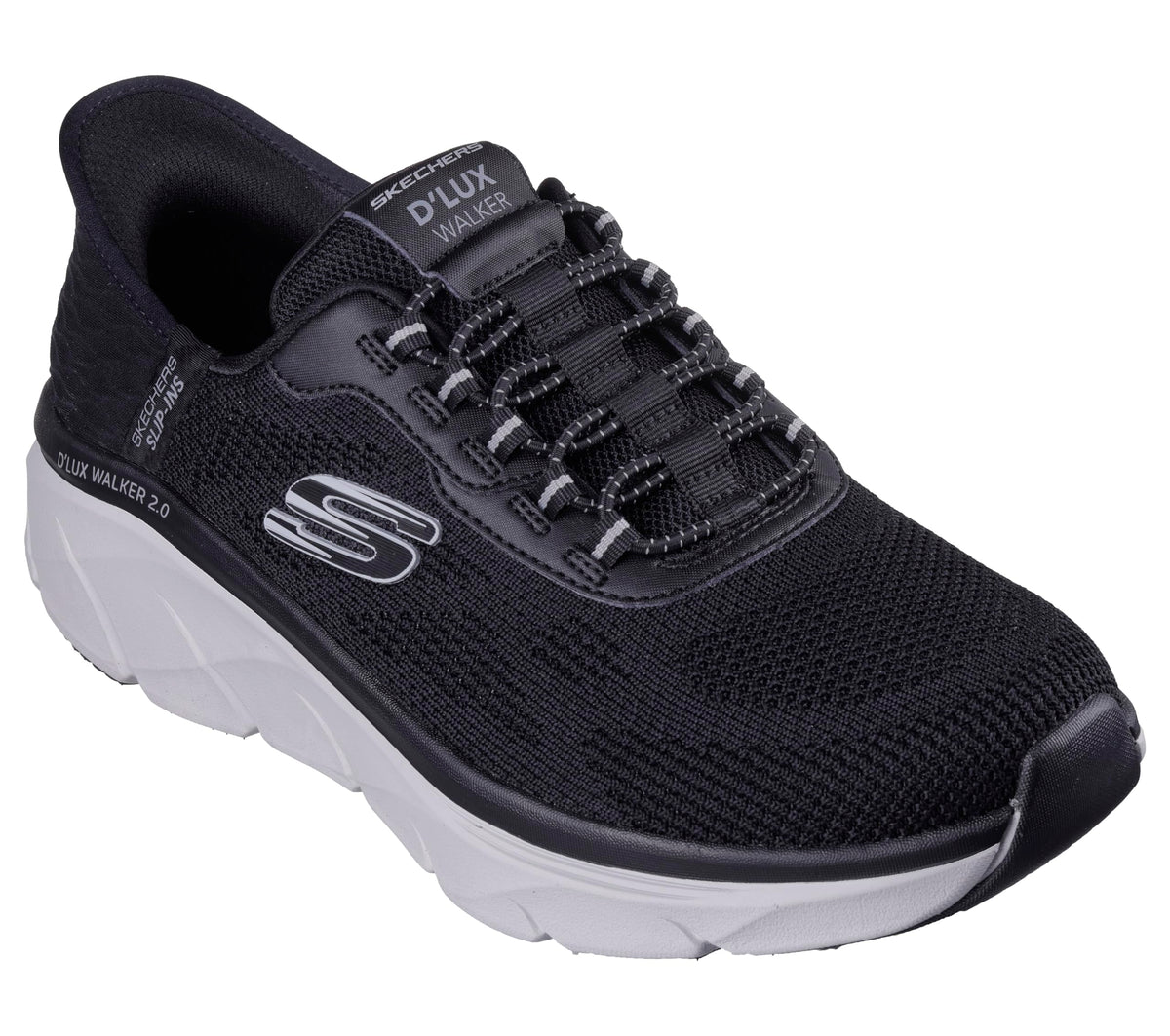 Skechers Men's D'Lux Walker 2.0 Rezinate Hands Free Slip-in Sneaker, Black/Gray, 7.5 X-Wide