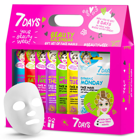 7Days Face Masks Skincare Gift Set - Calendar Face Mask Beauty Gift Set for Women - Sheet Masks Set Moisturising, Brightening, Nourishing, Hydrating, Soothing, Refreshing, 8pc