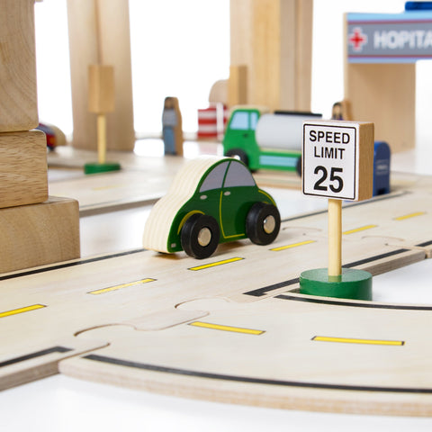 Guidecraft Wooden Truck Collection Set of 12: Vehicle Set for Toddlers