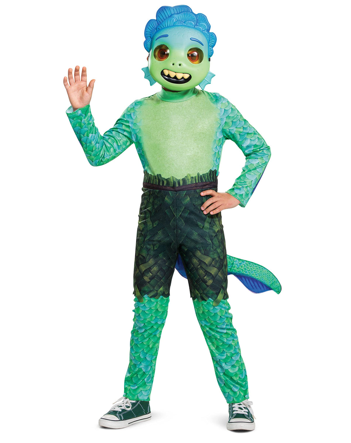 Luca Costume for Kids, Official Disney Costume Jumpsuit and Mask, Classic Size Extra Small (3T-4T) Multicolored