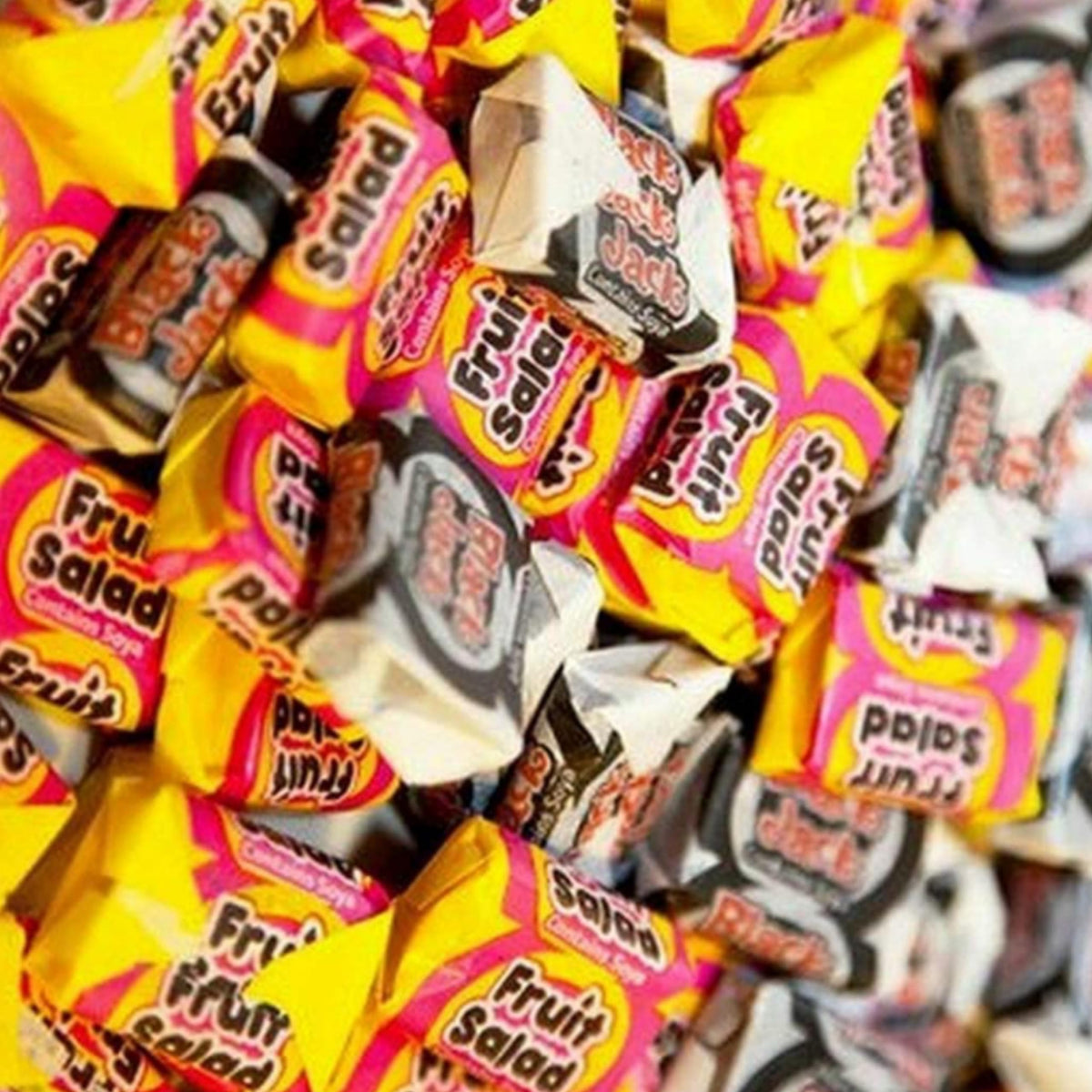 eBoutik - 1 Kilo Bag of Mixed Fruit Salad Chews & Black Jacks Chews -Mouthwatering old School Retro Sweets - Romantic Valentines Day & Easter Treats - Birthdays, Wedding Favours & Anniversary