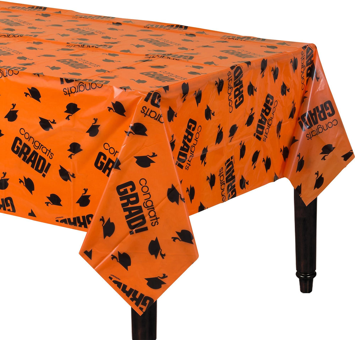 Amscan Flying Colors Graduation Party School Table Covers, Orange, 54" x 84"