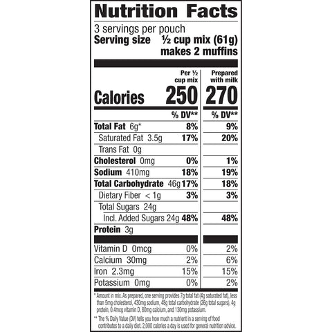 Betty Crocker Chocolate Chip Muffin Mix, 6.5 oz (Pack of 9)