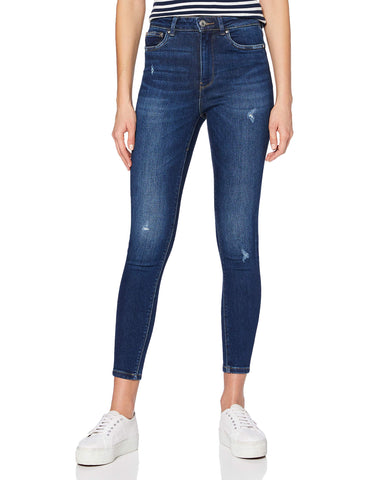 ONLY Women's ONLMILA Life HW SK ANK BJ374 NOOS Pants, Dark Denim Blue, 25W x 30L