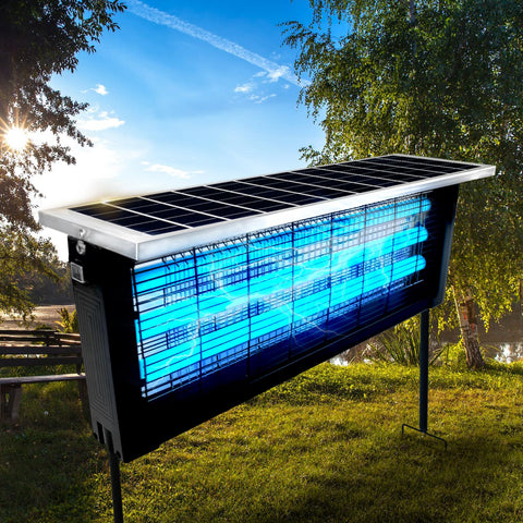 Powerful Solar Bug Zapper Outdoor Waterproof, Rechargeable Electric Mosquito Trap, Mosquito Zapper Portable, Fly Zapper for Patio Garden Backyard RV Camping Pond Pest Control (18W for 3500 sq ft)