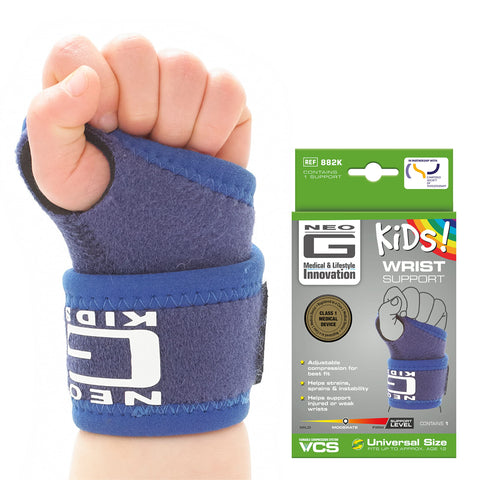 Neo-G Kids Wrist Support for Joint Pain, Sprains, Strains, Instability, Juvenile Arthritis - Adjustable Compression Hand Support Right Hand or Left Hand - Class 1 Medical Device