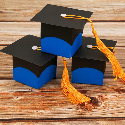 Konsait Graduation Decorations-Graduation Box-Graduation Cap Candy Favor Box Gift Box Treat Boxes-Grad Cap Box for Graduation Gift Graduation Party Favors Decor Party Supplies(30Count)