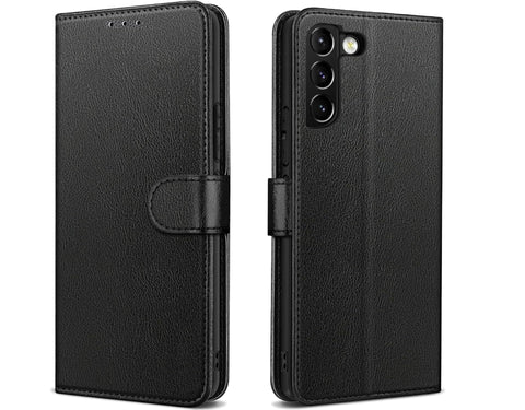 NWNK13 For Samsung Galaxy S21 5G Case Leather Wallet Book Flip Stand View Phone Cover with Card Holder Slots Compatible with Galaxy S21 (Black)
