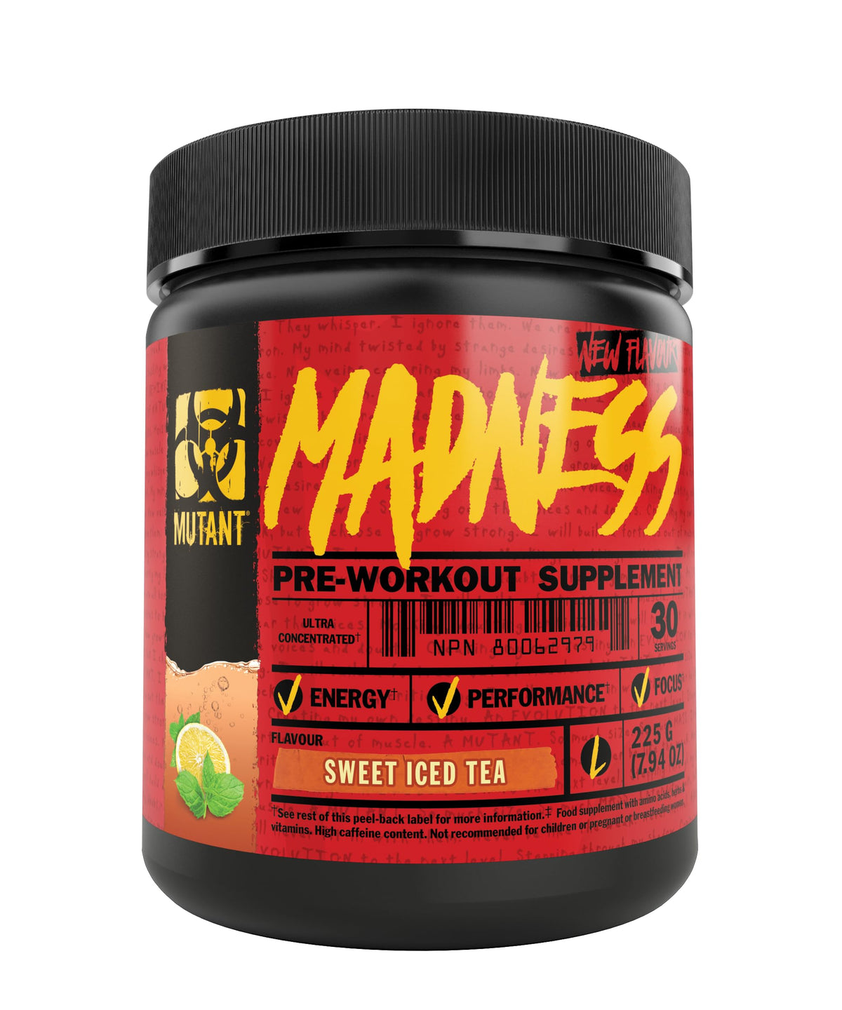 MUTANT Madness | Original Mutant Pre-Workout Powder| High-Intensity Workouts)| 30 Serving | 225 g (.83 lb) | Sweet Iced Tea
