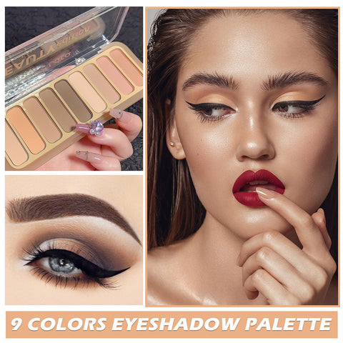 QIUFSSE Naked Eyeshadow Palette Mini Nude Eye Shadow Palette Makeup Long Lasting Waterproof Neutral Eyeshadow Palette,Ultra-Blendable,Rich Colors,Great for Travel - 04 Milk Tea