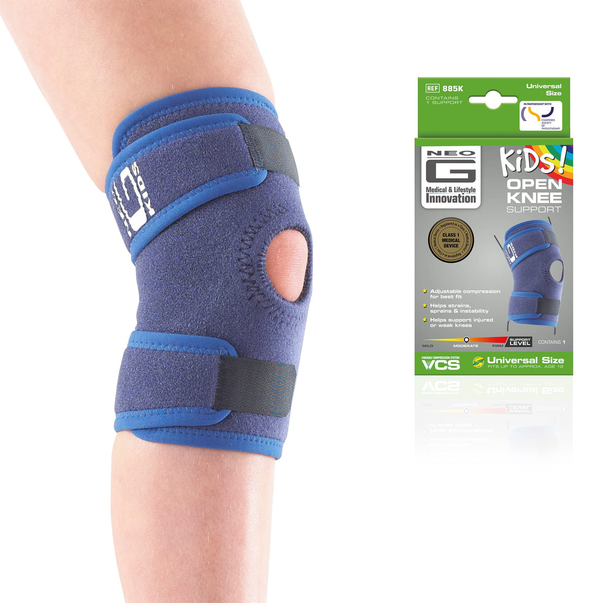 Neo-G Kids Knee Support Child Open Patella - Kids Knee Brace for Joint & Meniscus Pain, Osgood Schlatter, Strains, Sprains, Instability, Juvenile Arthritis - Class 1 Medical Device
