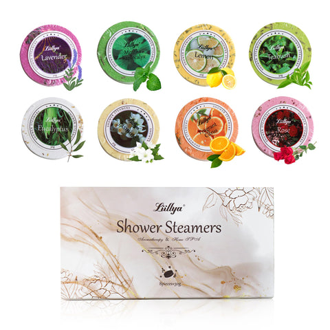 Liillya Shower Steamers Aromatherapy - 8 Pack Aromatherapy Shower Steamers Bath Bombs for Showers Relaxation Home SPA and Self Care Shower Tablets Vapor Bath for Men,Women,Mother's Day,Birthday Gifts