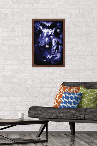 Trends International DC Comics - Batman - Action Wall Poster, 14.725" x 22.375", Mahogany Framed Version