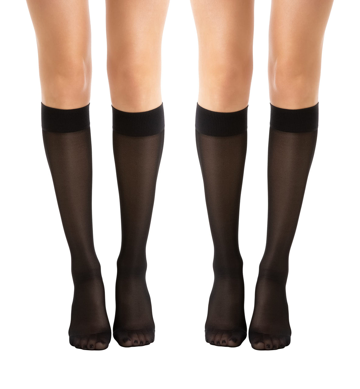 Relaxsan Basic 850 (2 Pairs - Black 5/XXL) - moderate support knee high socks 15-20 mmHg, 100% Made in Italy