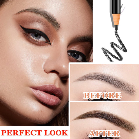 5P Waterproof Eyebrow Pencil,Pull Cord Peel-off Brow Pencil Microblading Eyebrow Pen Supplies Set Brow Pen Eyebrow Tattoo Makeup for Marking,Filling and Outlining,with Eyebrow Trimming Tool(Black)