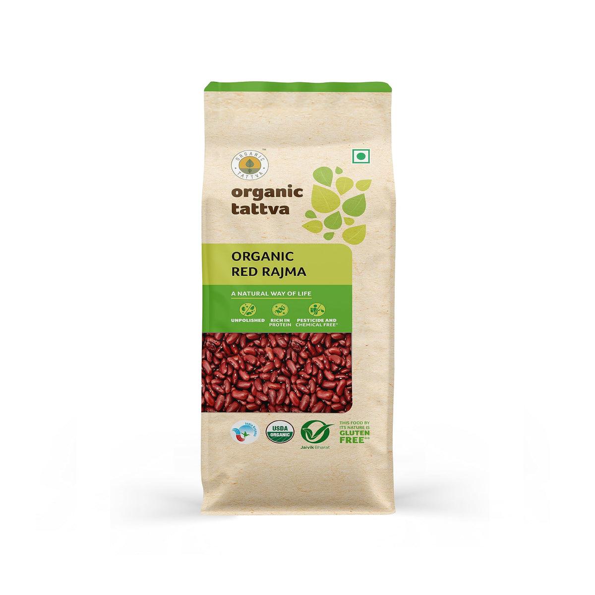 Organic Tattva Red Kidney Beans (Rajma), 500g Certified By USDA