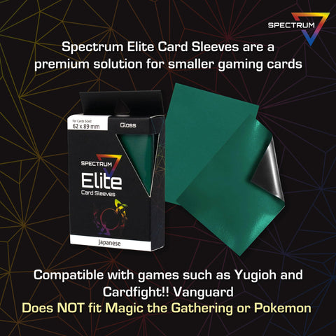 BCW Spectrum Elite Yugioh Sleeves - 60 Pack - Green Yugioh Card Sleeve | (Not for MTG or Pokemon) Small Trading Card Sleeves | Card Protector Sleeves