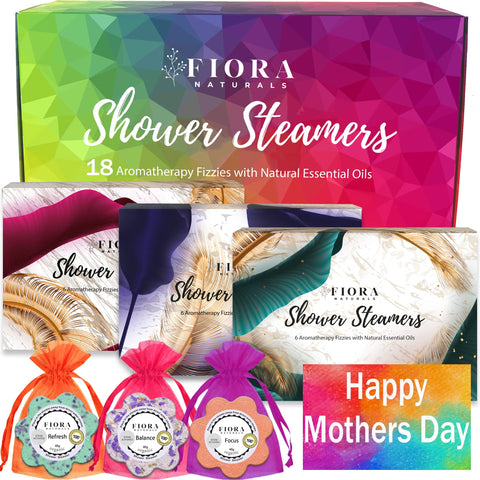 Shower Steamers for Women - 18pc Shower Bombs Aromatherapy Gift Set with Organic Essential Oils for Relaxation and self-Care. Shower Melts, Bath Bombs for Shower, Easter Gift for Her, Mom, Wife