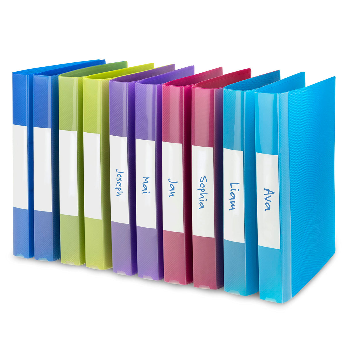 Rapesco 0716 25 mm 2-Ring Bright Transparent Ring Binder, 35 mm Spine, A4, Assorted Colours, Pack of 10