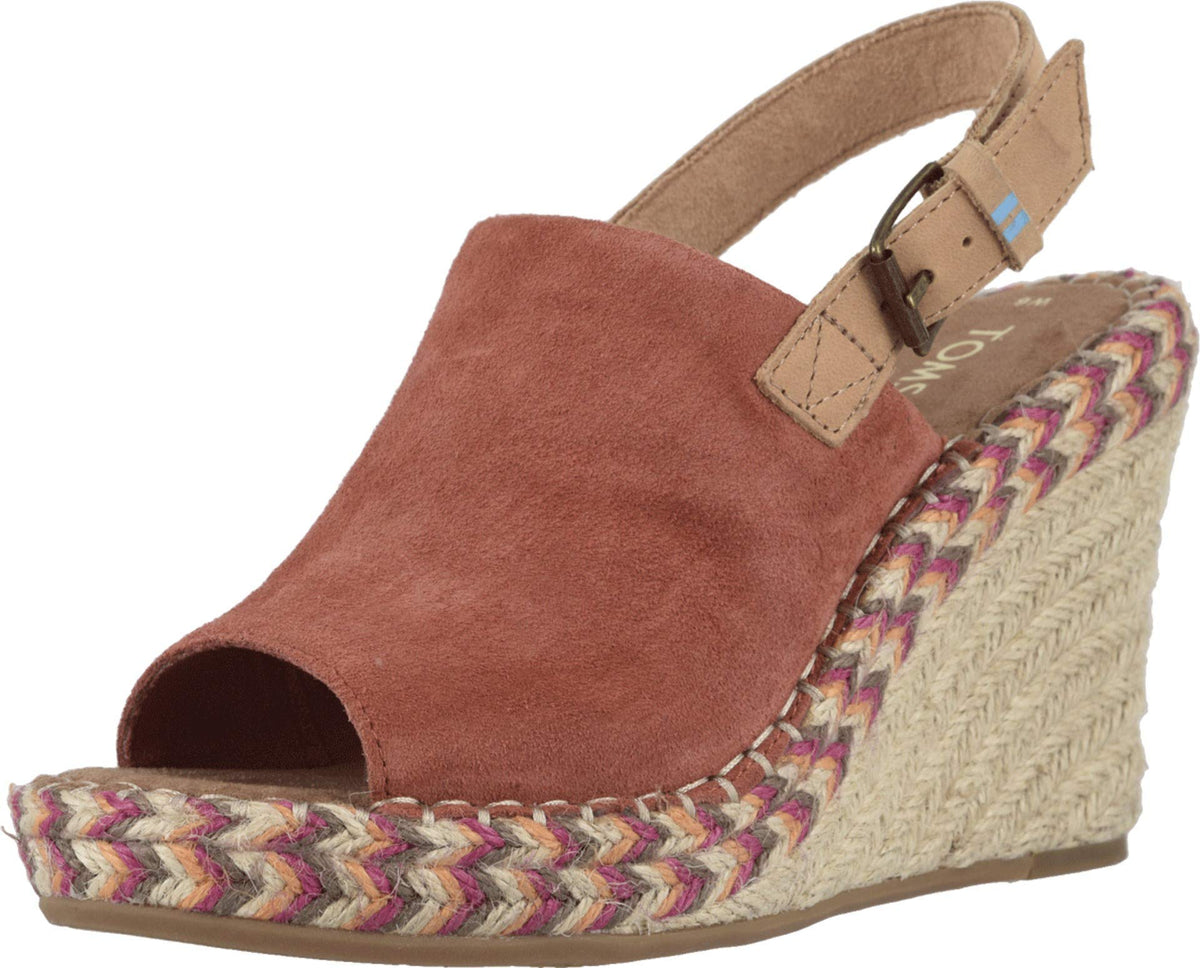 TOMS Women's Monica Wedge, Size: 5.5 B(M) US, Color: Spice Suede/Leather