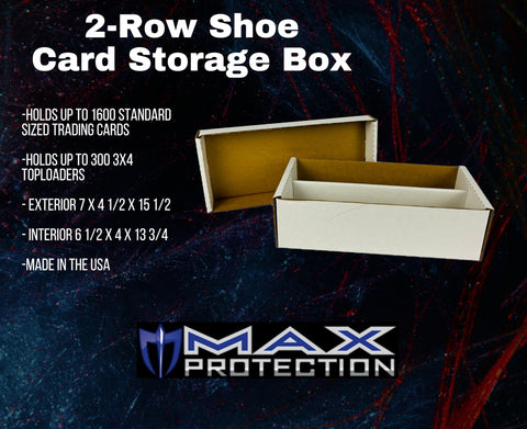(10) Shoe 2 Row Storage Boxes (1600 Ct.) - Cardboard Storage Box - Baseball, Football, Basketball, Hockey, Nascar, Sportscards, Gaming & Trading Cards Collecting Supplies by MAX PRO