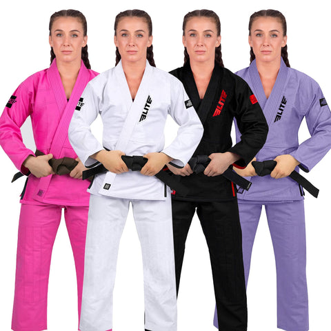 Elite Sports Ultra-Light Women's BJJ GI - IBJJF Jiu-Jitsu GI for Women (See Special Sizing Guide) - Black - Small
