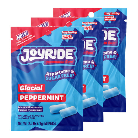 Project 7 Clean Gum - Aspartame Free, Sugar-Free & Low Carb | Long Lasting, Vegan, Non-GMO (Glacial Peppermint, 50 Count (Pack of 3))