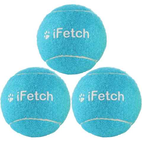 iFetch Tennis Balls for Medium and Large Dogs, Toy Ball 3 Pack, Use with iFetch Too Automatic Launcher, Blue, 2.5 Inch Diameter