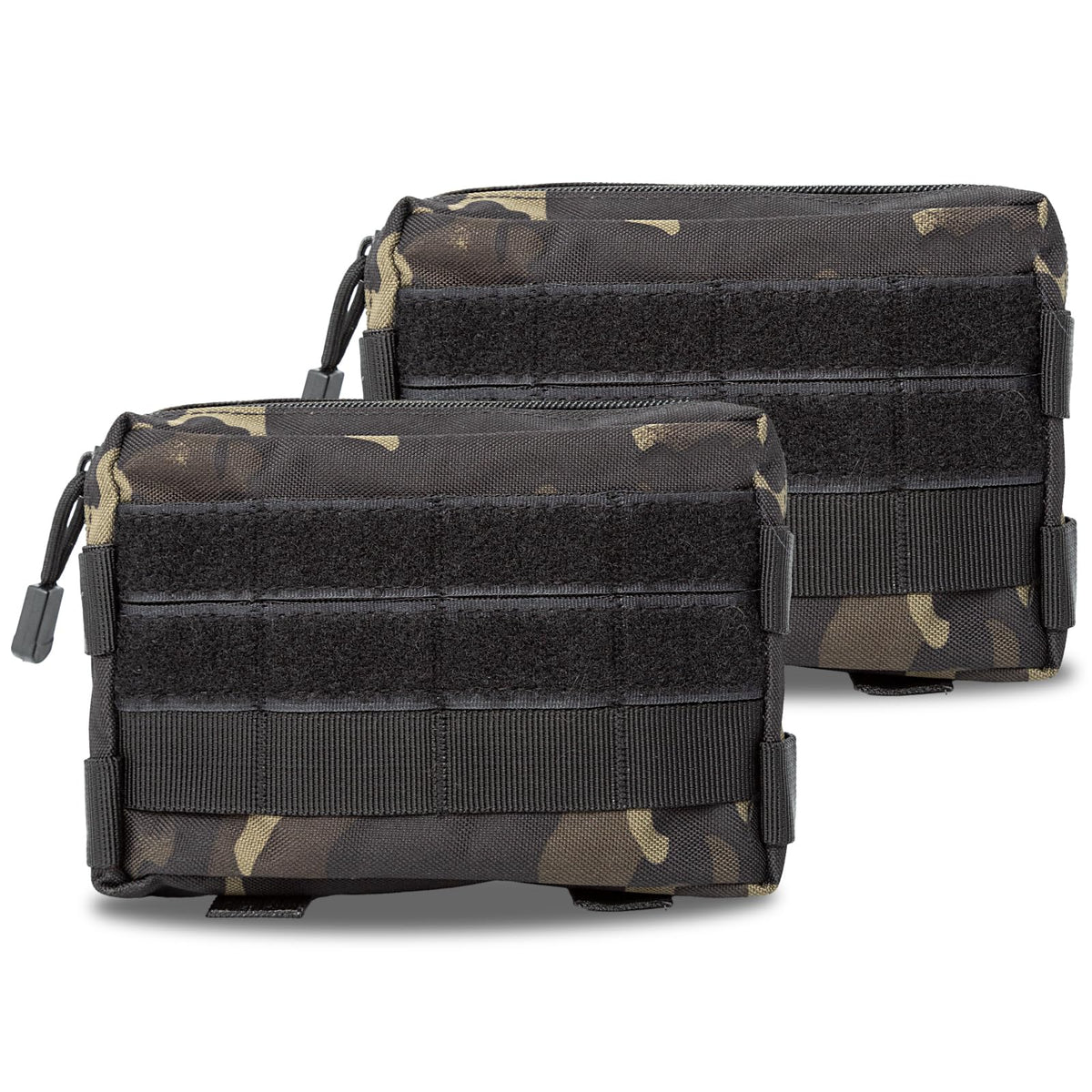 CHZIMADE 2 Pack Molle Pouches, Tactical EDC Utility Pouch Compact Water-Resistant, Organize Small Gear Gadget for Military Backpack Belt Hanging Waist Bag