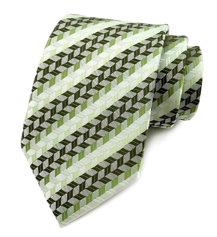 marysgift Green Tie Plaid Man Neck Tie Stripe Check Silk Business Party Wedding Ties for Men (LUD27 Green Stripe, 122)