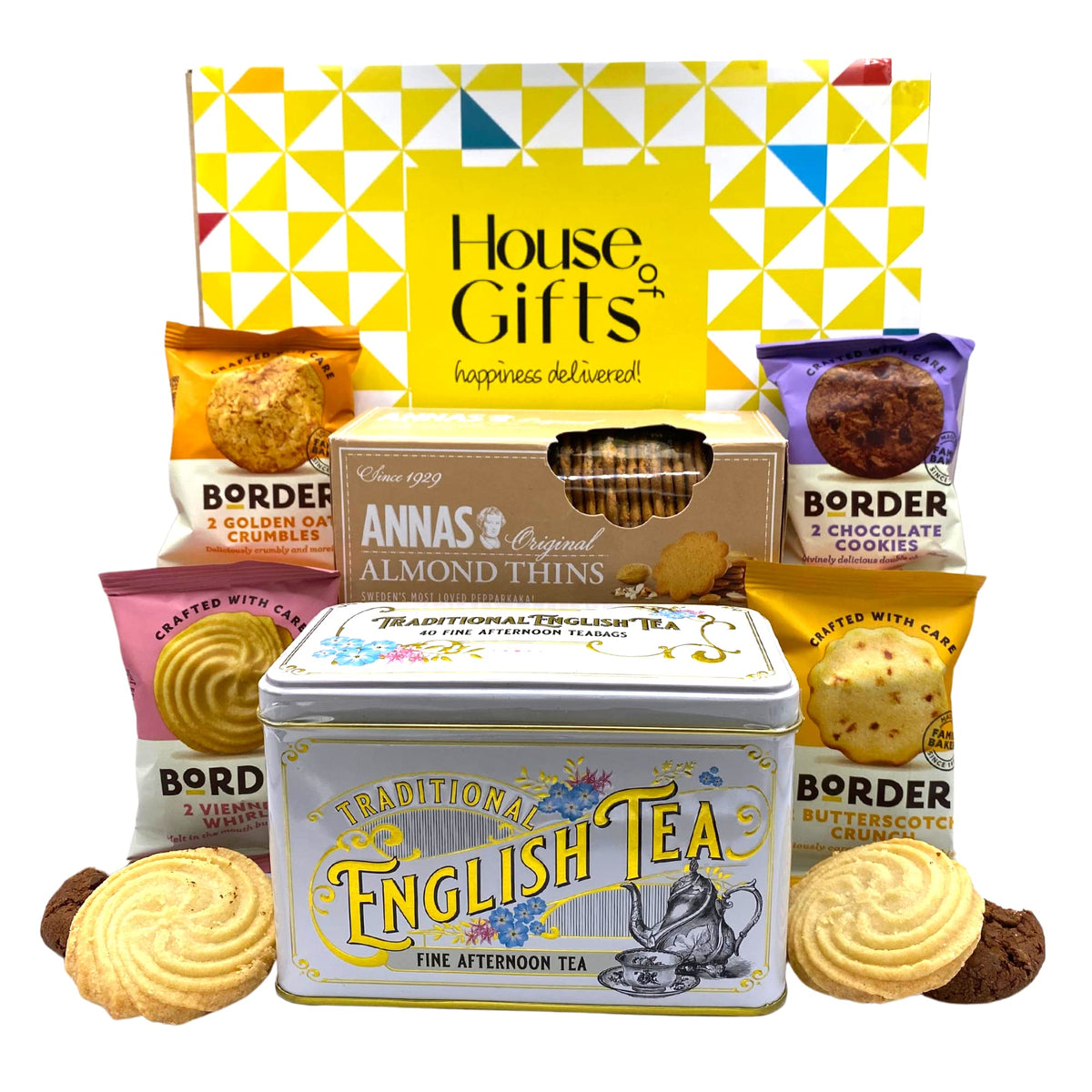 Biscuits Gift Set Afternoon Tea Hamper Gifts Border Biscuit English tea lovers & Biscuit Lovers, Grandparents, Mum, Dad, Birthdays