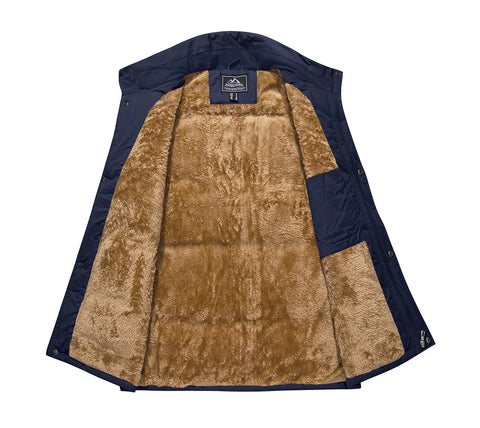 MAGCOMSEN Work Gilet for Men Fleece Lined Winter Thermal Golf Gilet Jackets Mens Gillets Jackets and Body Warmers with Pockets for Outdoor Fishing Hiking Hunting Navy