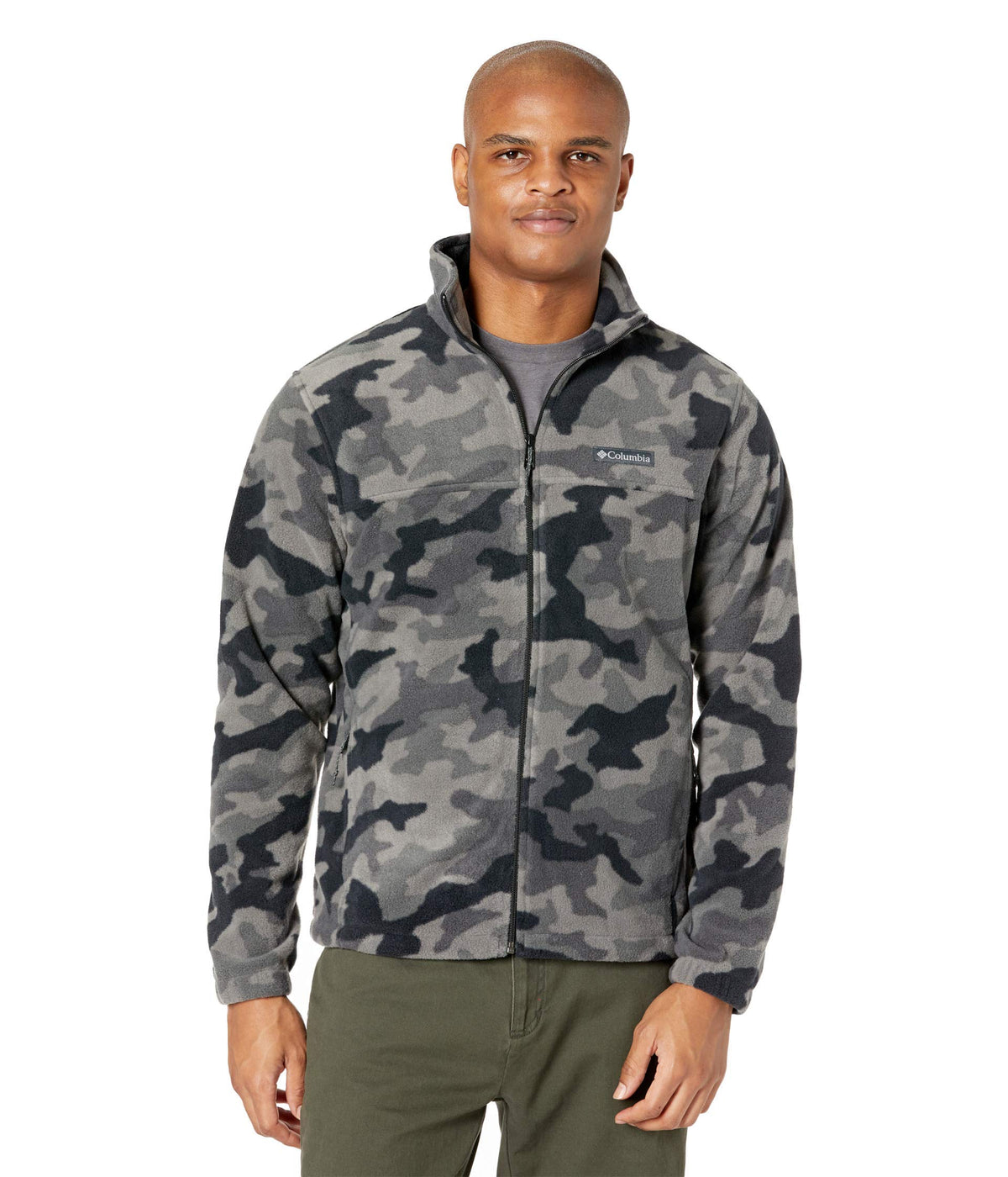 Columbia Menâ€™s Steens Mountain Printed Jacket, Soft Fleece Black Camo