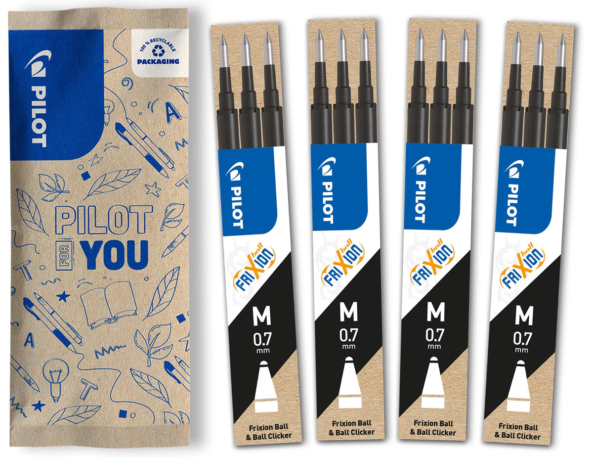 Pilot Frixion Rollerball Refill 0.7 Refill Pack of 12 (Black)