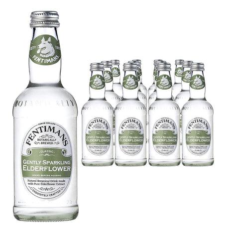 Fentimans Gently Sparkling Elderflower - Botanically Brewed Drink - Exquisitely Crafted & Refreshing Soft Drinks - Gluten-Free and Vegan Friendly Soft Drinks - 12 x 275ml Bottles