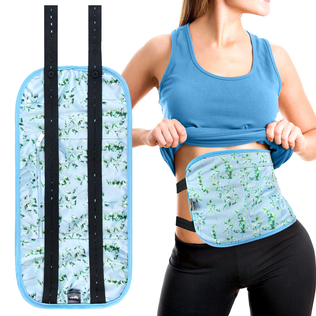 Leekalos Castor Oil Pack Wrap, Reusable Organic Castor Oil Packs for Liver Detox, Castor Oil Packs with Adjustable Elastic Strap, Washable Anti Oil Leak (Castor Oil Not Included)